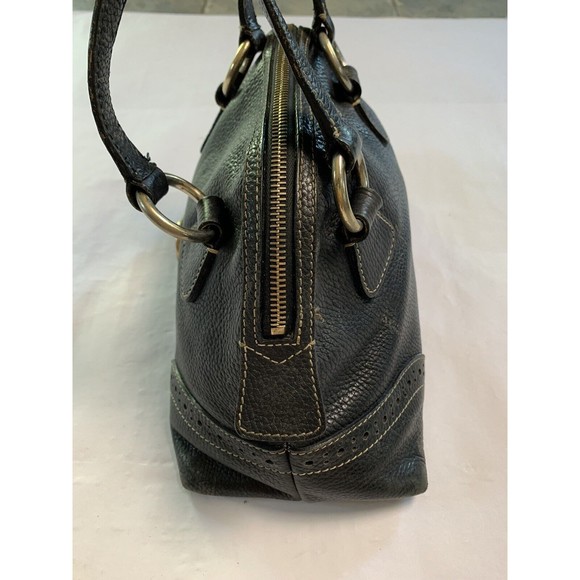 DOONEY & BOURKE Leather Black Bowler Pebble Handbag Purse Vtg - Picture 3 of 16